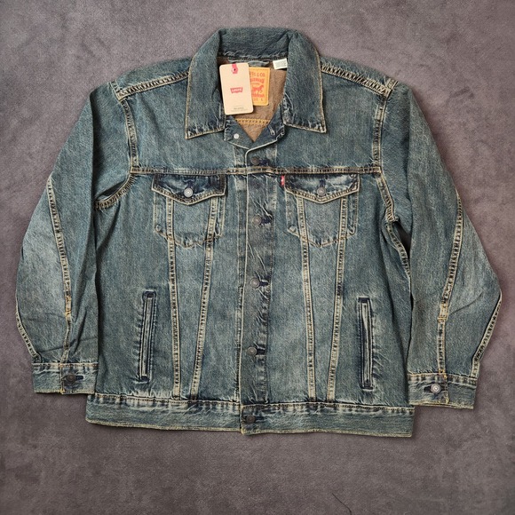 Levi's Other - Levis Relaxed Fit Denim‎ Trucker Jacket Mens Large Blue Jean Cotton Casual